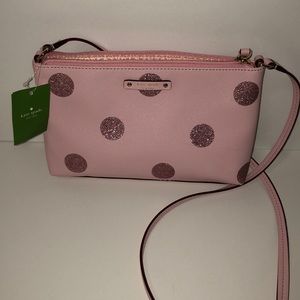 NWT kate spade pink polka dot crossbody